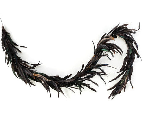 Spooky Feather Garland - Black Feather Halloween Garlands
