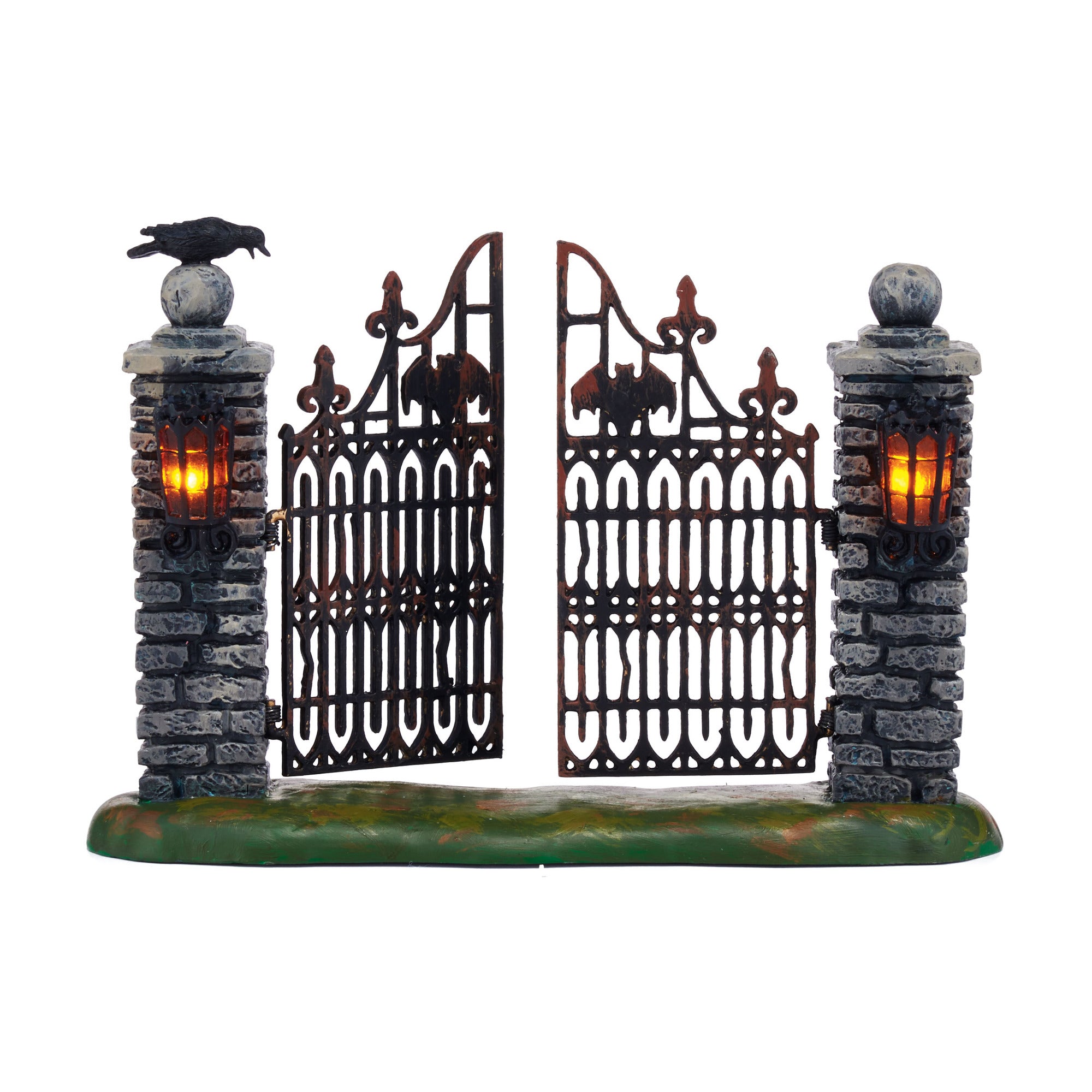 Spooky Wrought Iron Gate with LED Lights - Tabletop Halloween