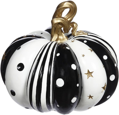Black and White Stripe Pumpkin Needlepoint Ornament Jody Designs B227 