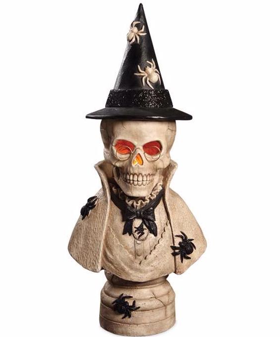 Stonella Bust Skeleton Witch Statue Prop