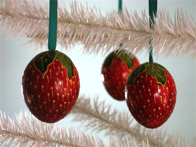 Strawberry Egg Ornaments