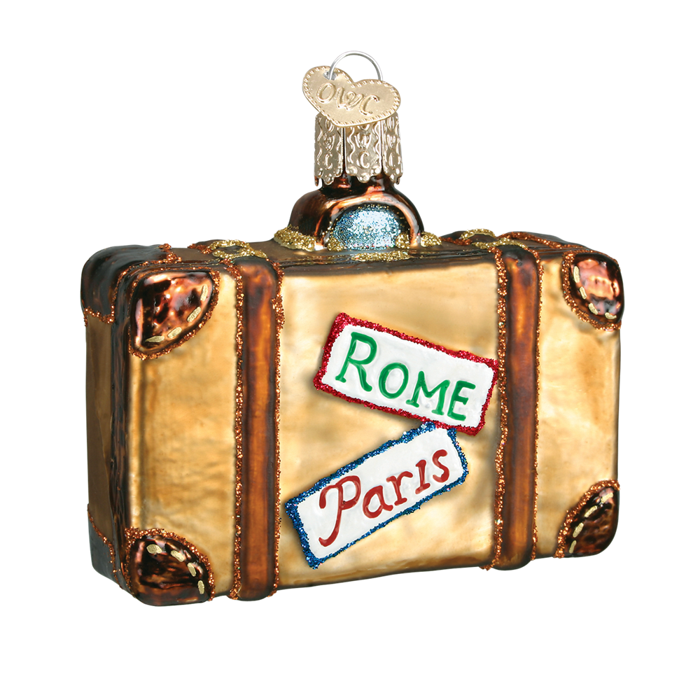 Suitcase Christmas Ornament - Rome Paris - World Traveler