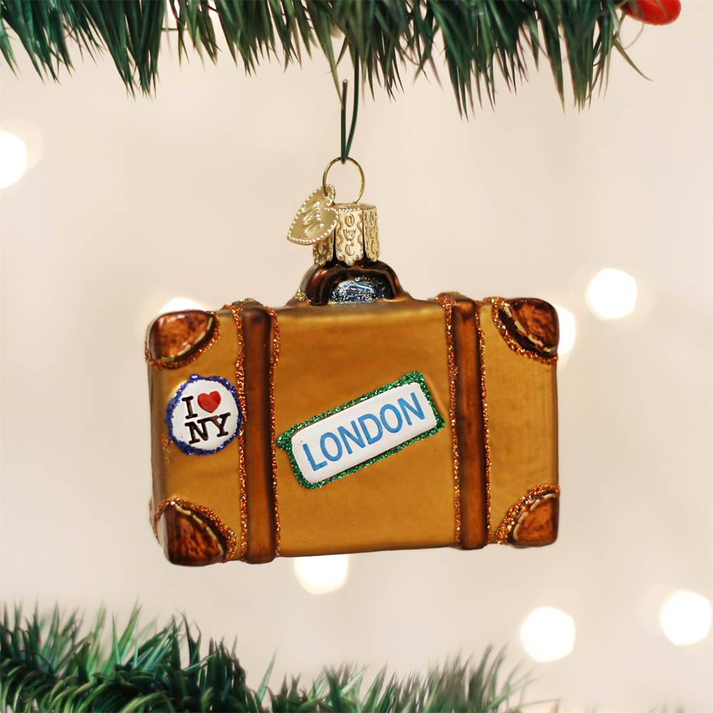 World Traveler Suitcase Ornament by Old World Christmas