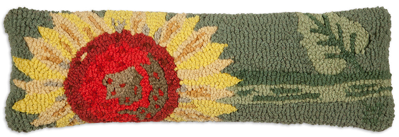 Hooked Sunflower Pillow by Laura Megroz