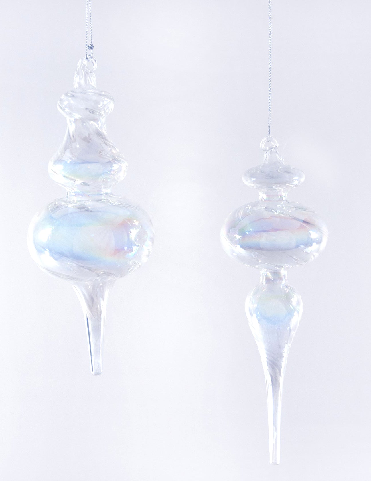 Swirl Glass Three Layer Finial Ornaments by Katherine's Collection