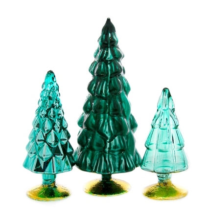Teal Glass Trees