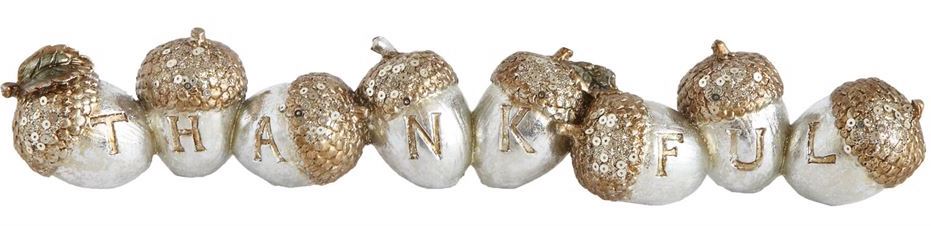 Thankful Acorns - Gold and Silver Thanksgiving Decorations