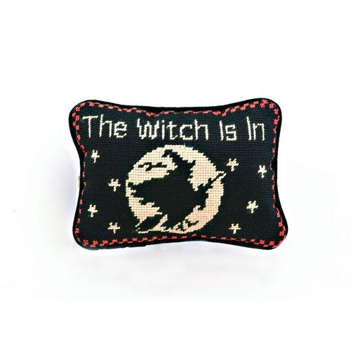 The Witch Is In Pillow - Halloween Needlepoint Pillows