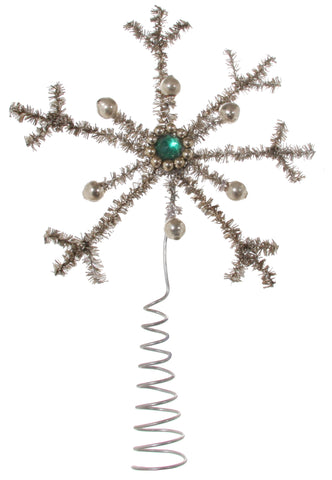 Tinsel Snowflake with Glass Beads 