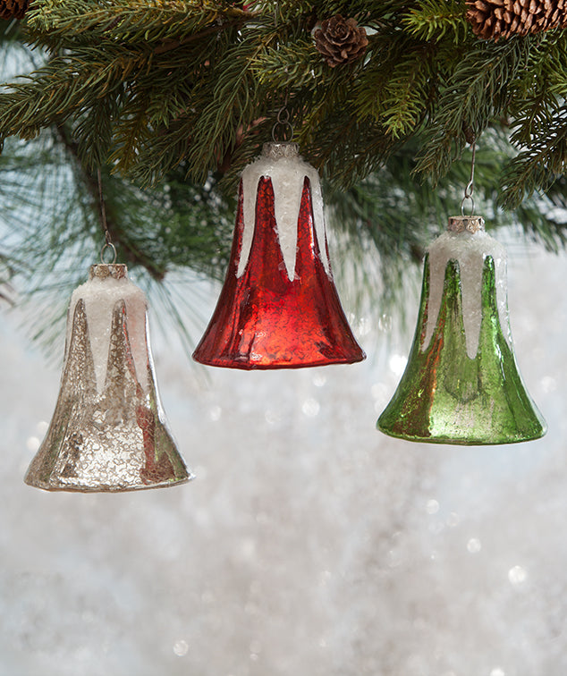 Traditional Mercury Glass Bell Ornaments