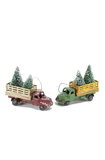 Tin Tree Farm Truck Ornaments