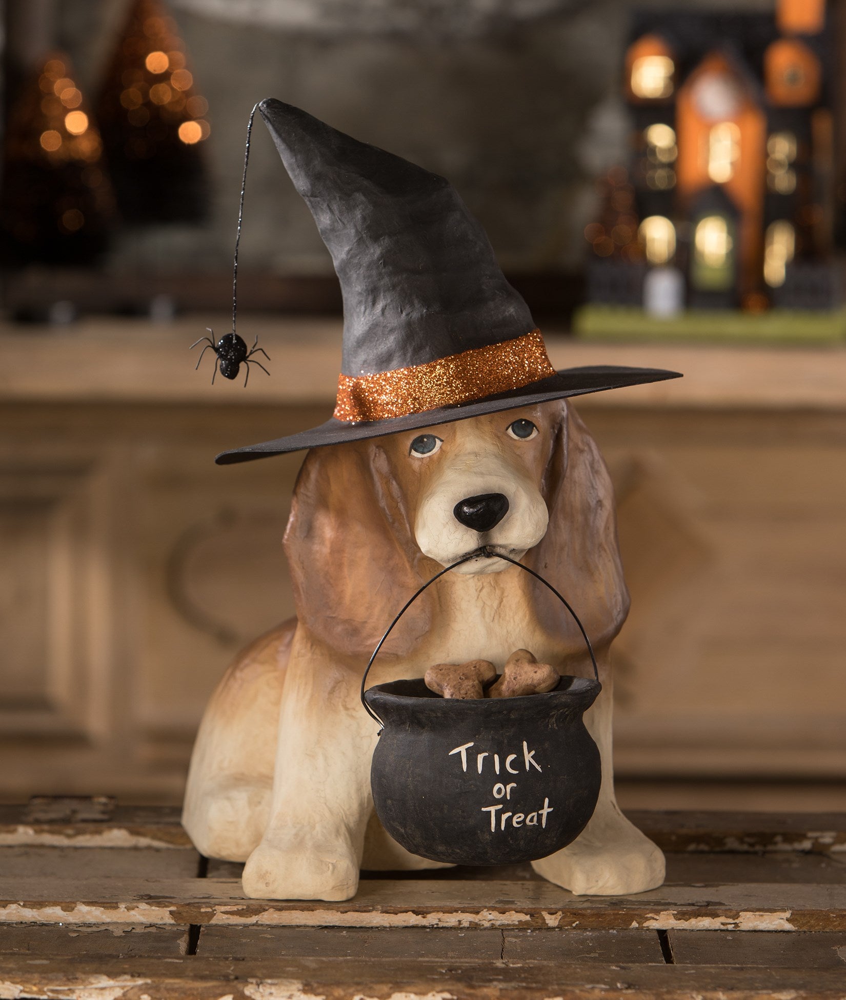 Trick or Treat Dog, Paper Mache Beagle Bassett Hound - TheHolidayBarn.com Trick or Treat Dog, Paper Mache Beagle Bassett Hound - TheHolidayBarn.com