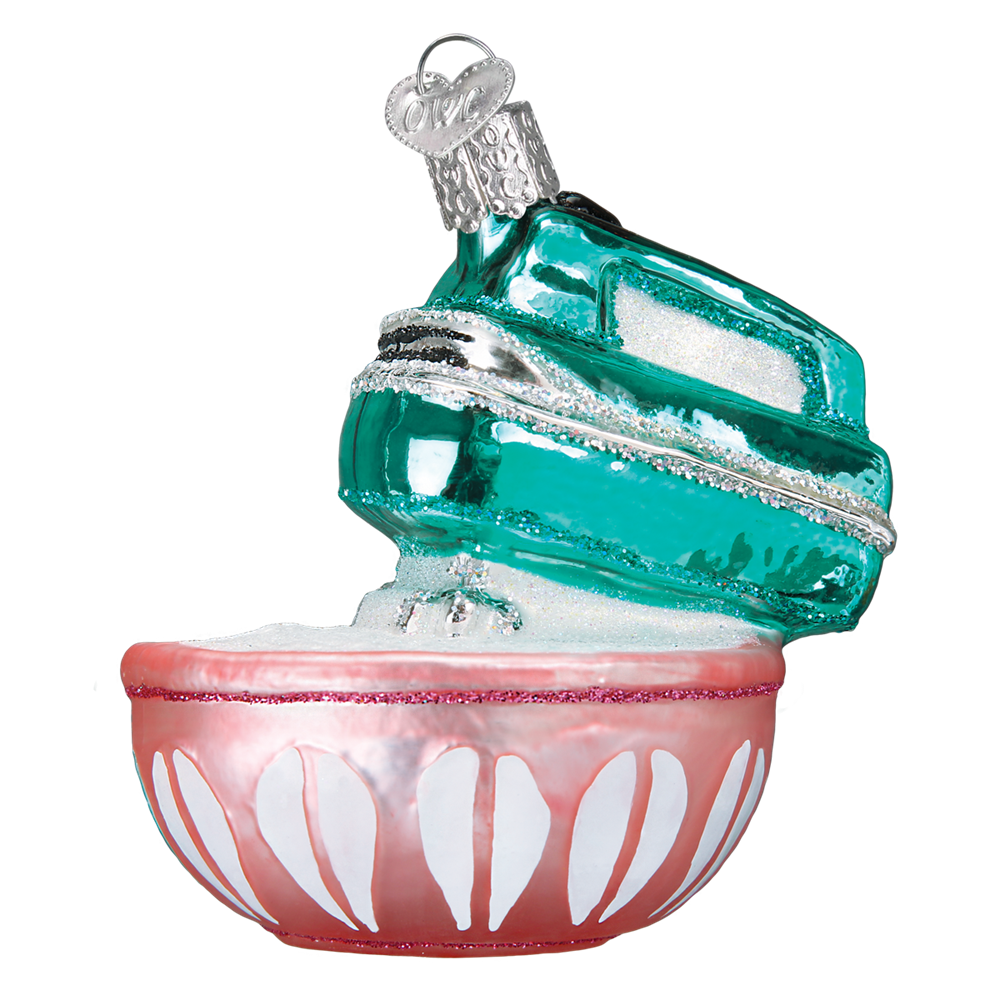 Turquoise Mixer with Pink Mixing Bowl Christmas Ornament