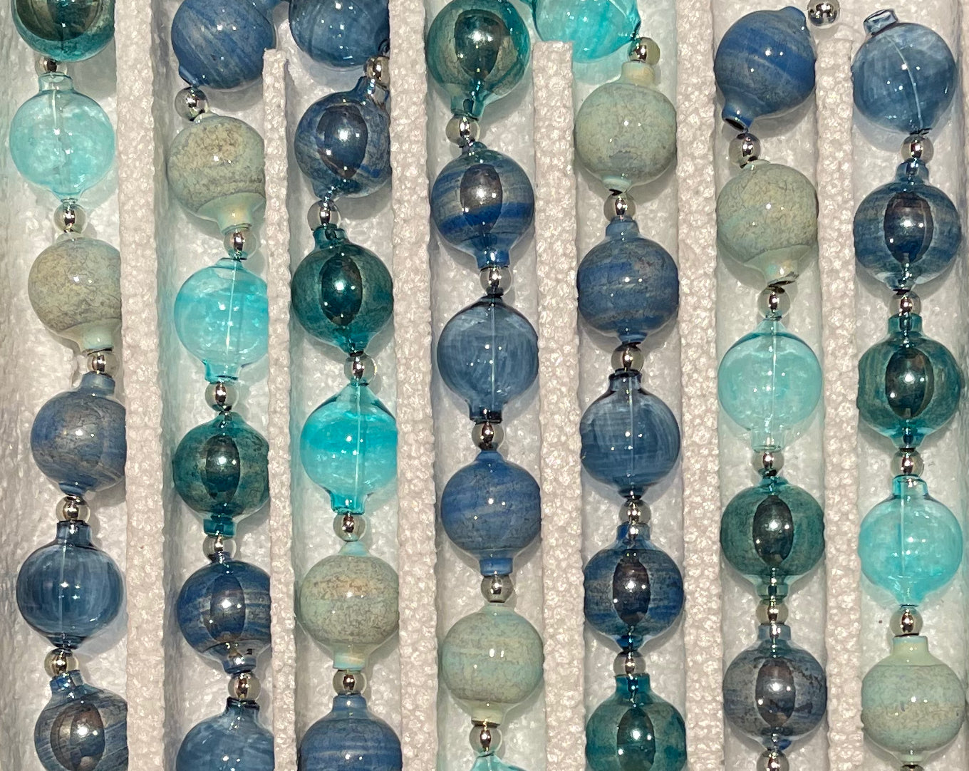 urban blue glass ball garland