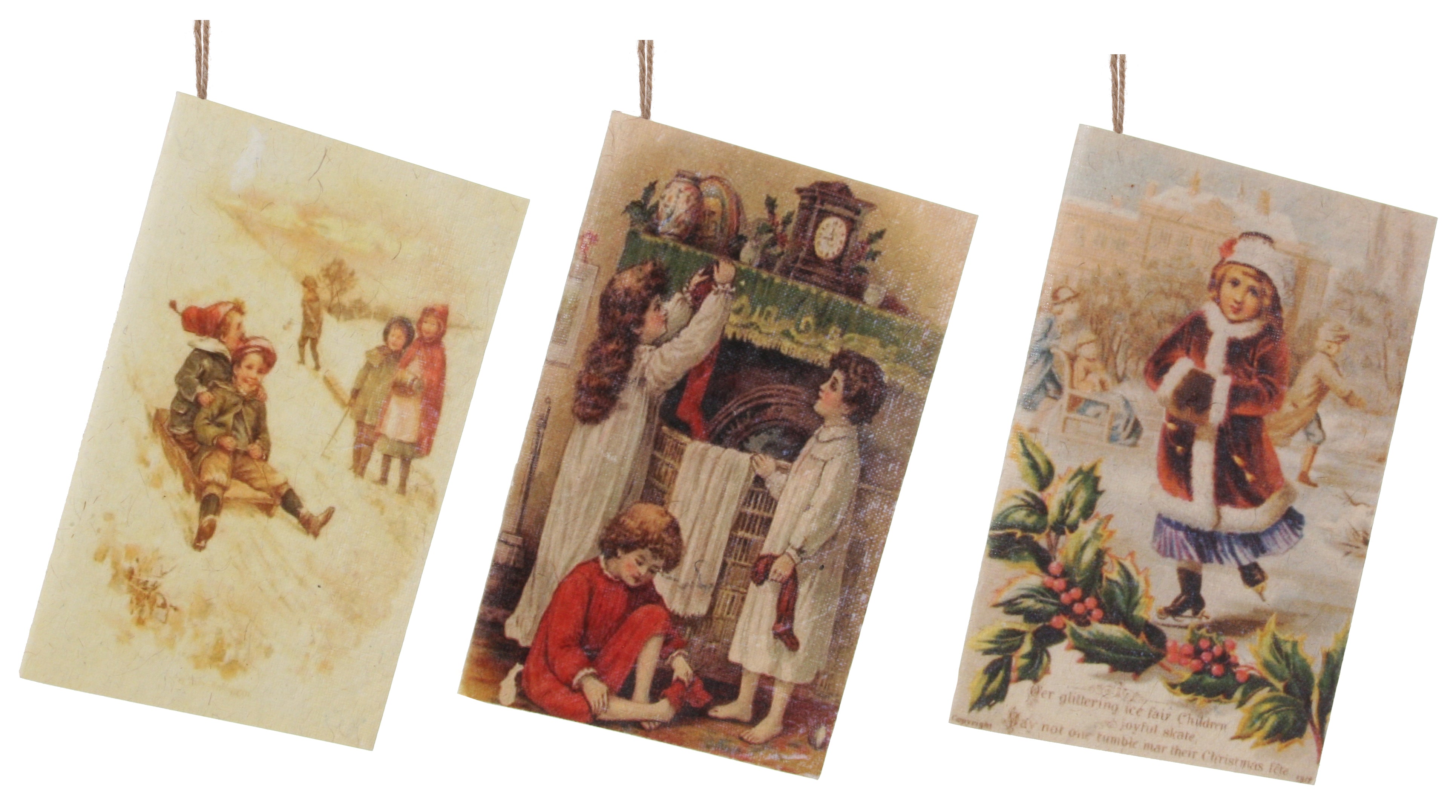 Victorian Christmas Children Card Ornaments