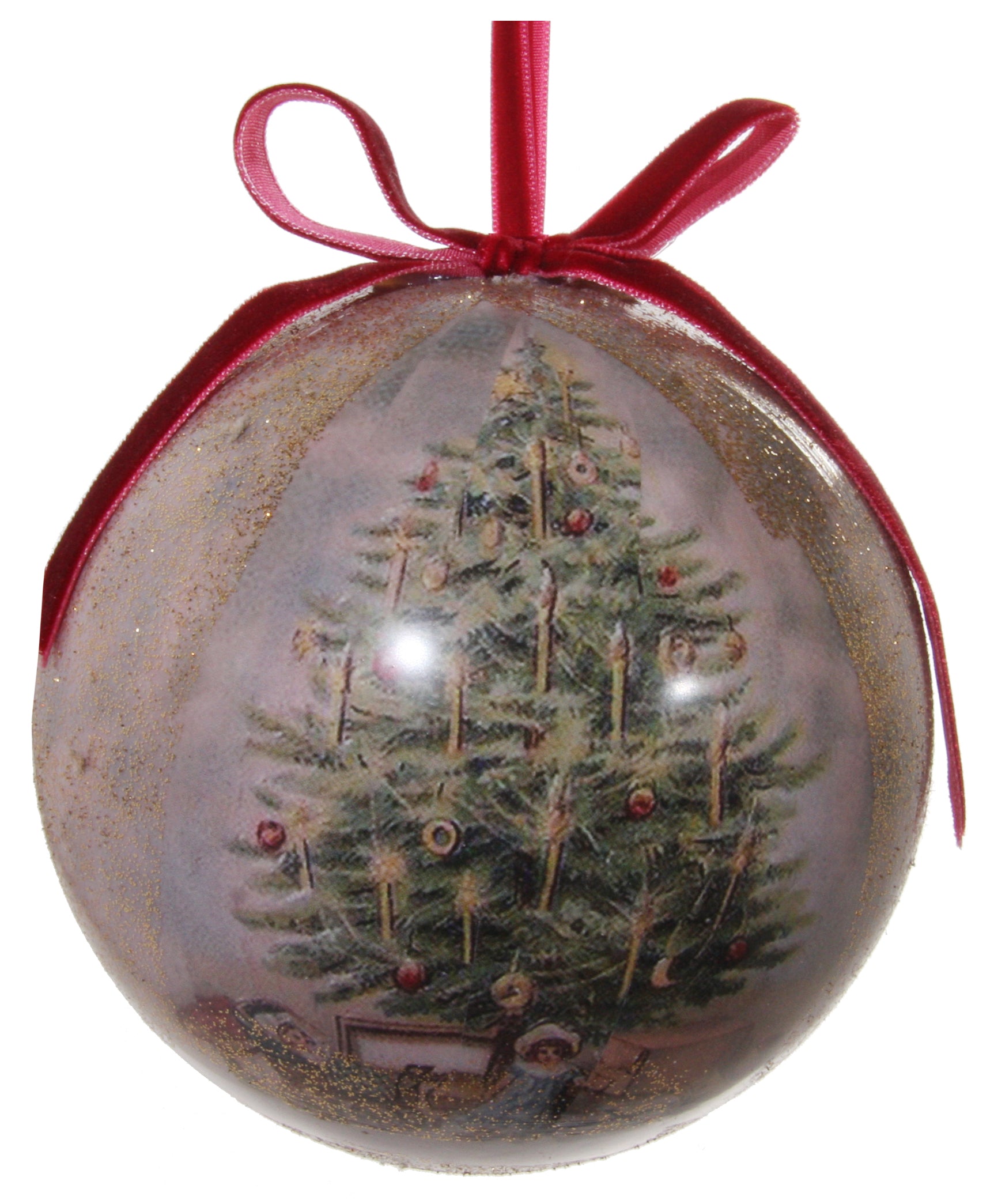 Victorian Christmas Decoupage Ball Ornament, Decorated Christmas ...