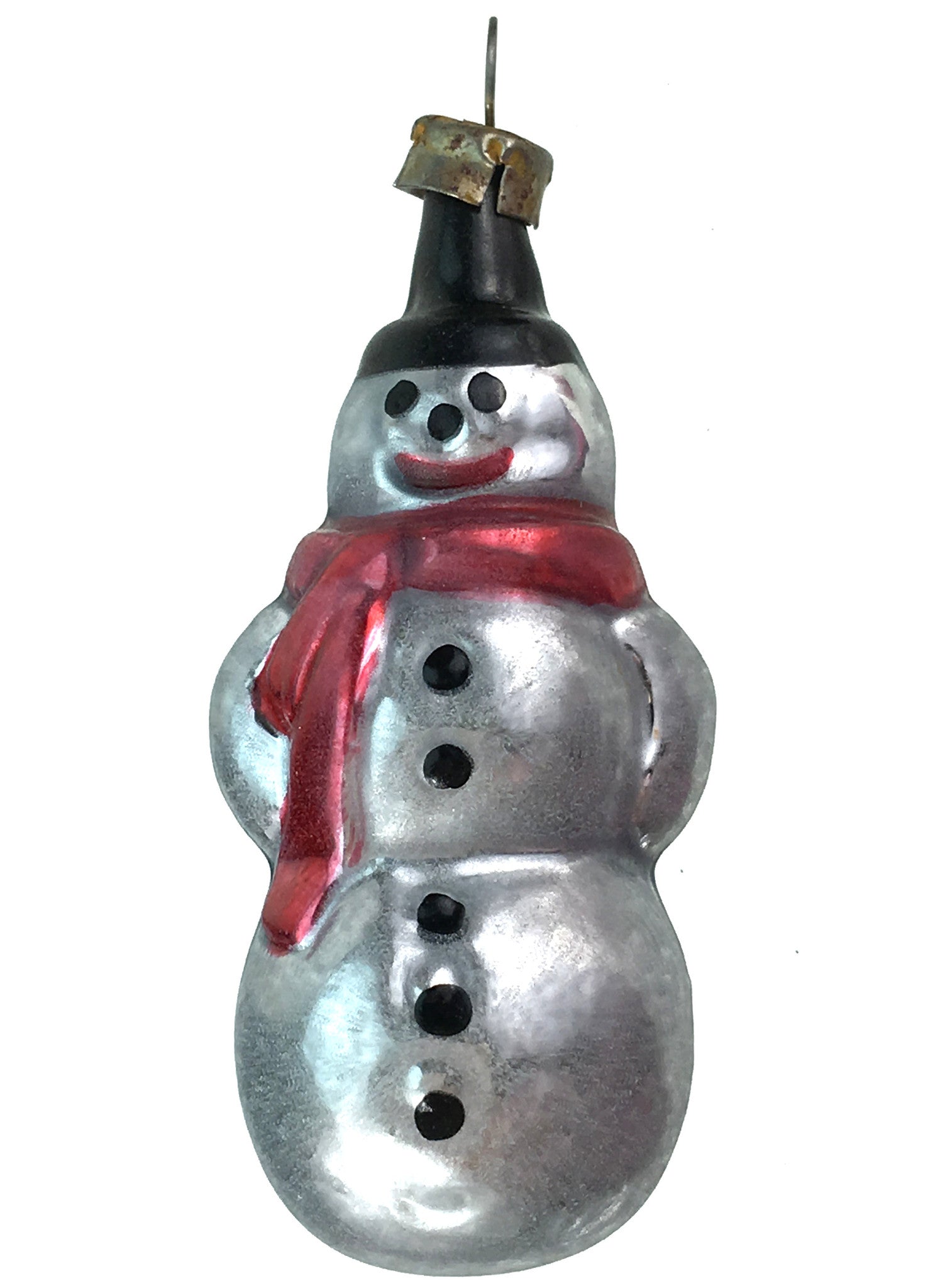 Vintage Patina Small Snowman Ornament