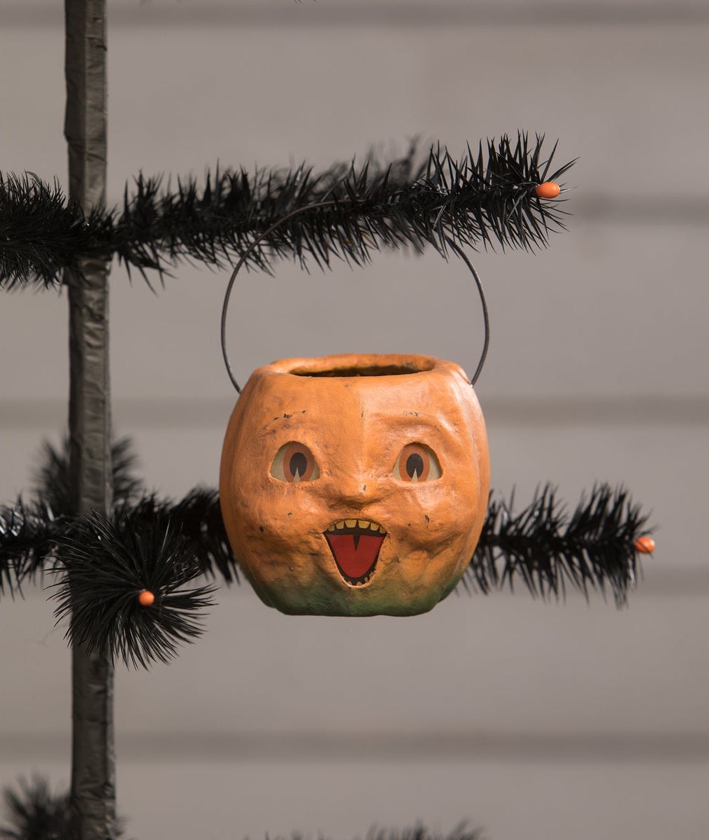 Vintage Happy Mini Pumpkin Bucket by Bethany Lowe