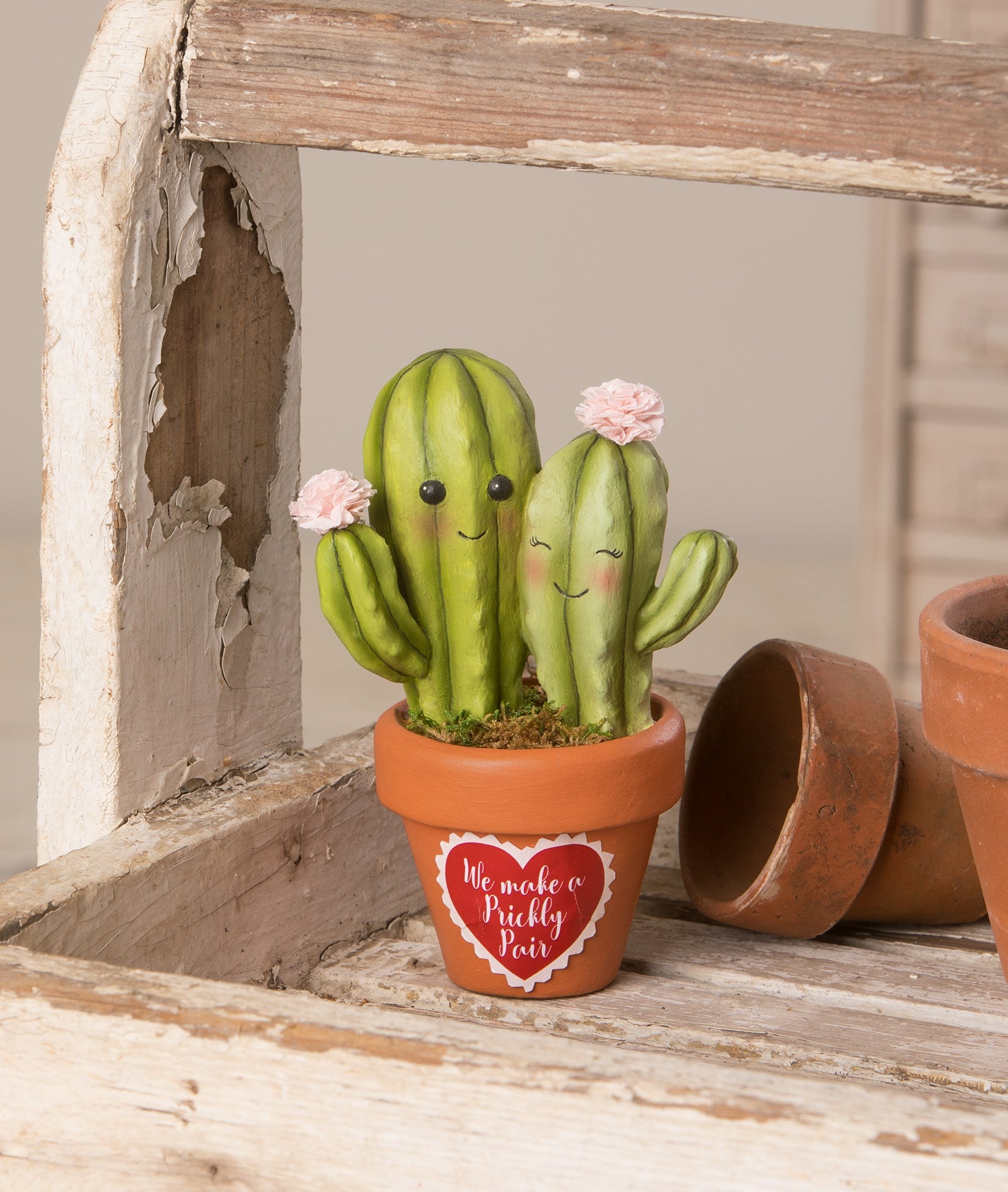 Valentine Prickly Pair Cactus Couple by Bethany Lowe