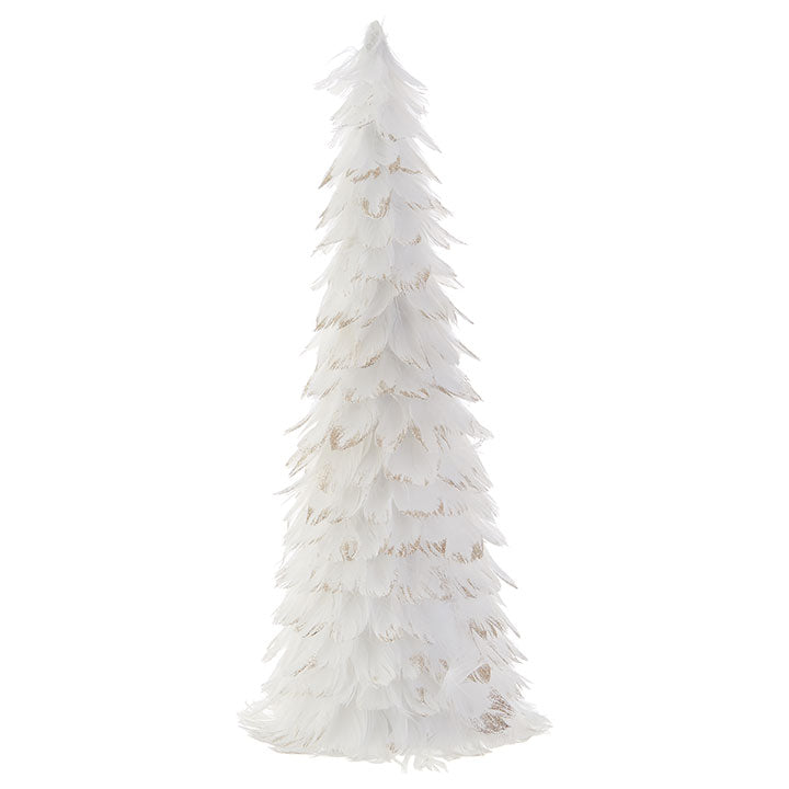 White Feather Tree with Glitter