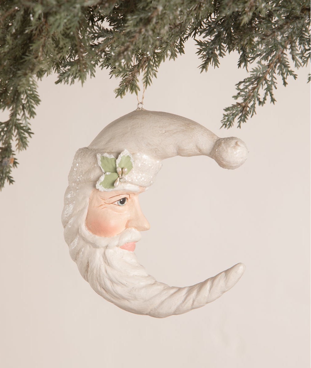 Winter Santa Moon Ornament by Bethany Lowe