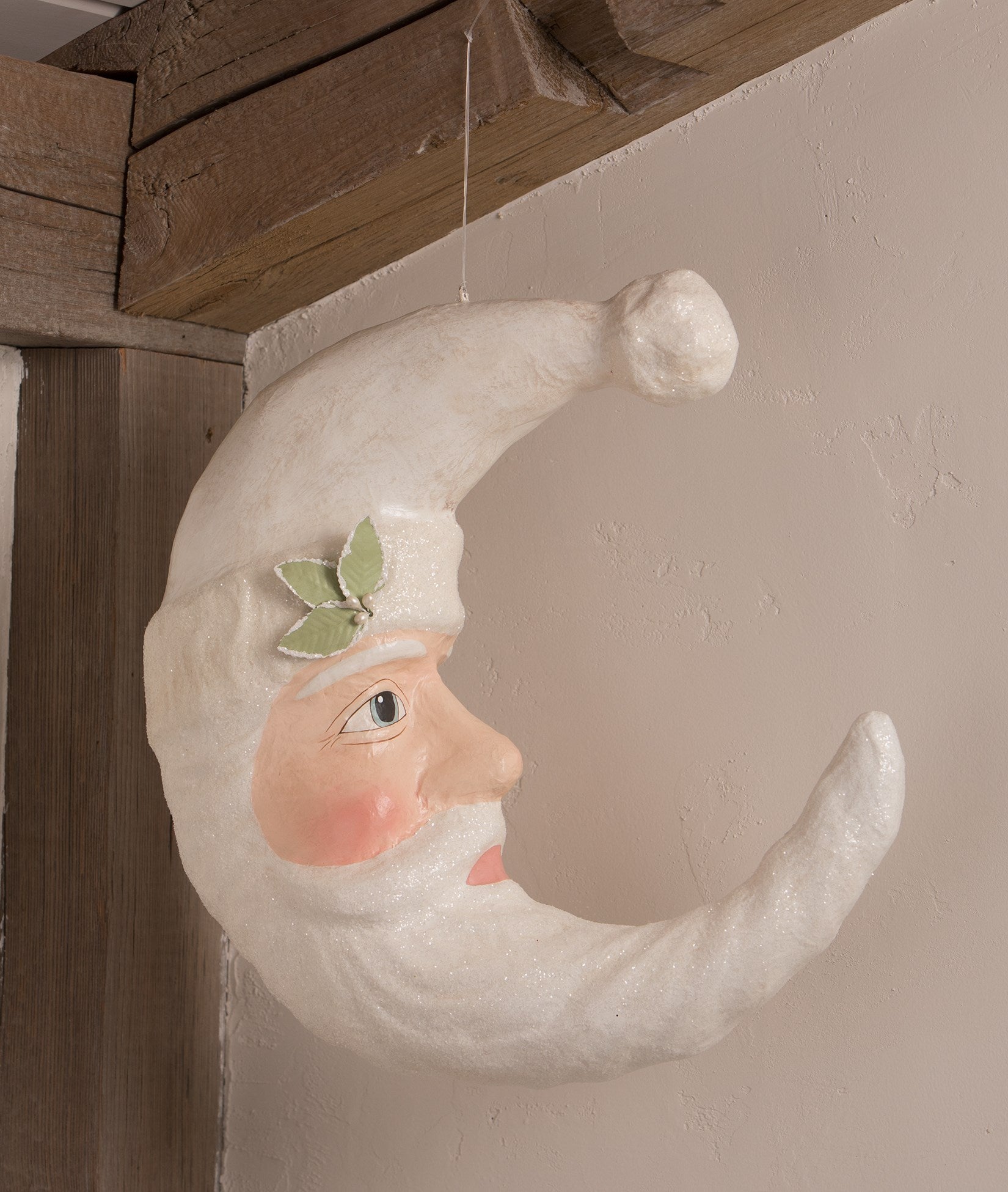 Winter Santa Moon, Paper Mache