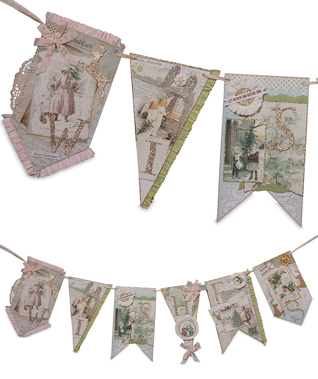 Wishes Pastel Vintage Christmas Garland - Bethany Lowe 2018