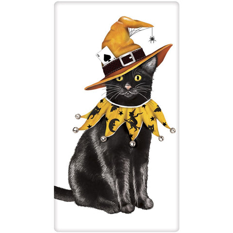 Mary Lake Thompson Halloween Flour Sack Towel Witch Flying On Broom, Black  Cats