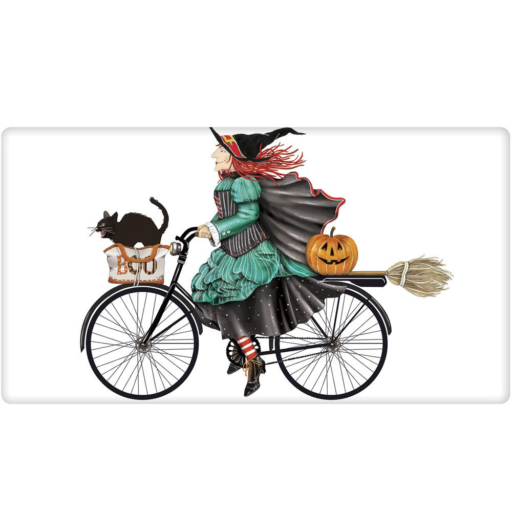 Witch on Bike Towel - Towels by Mary Lake Thompson